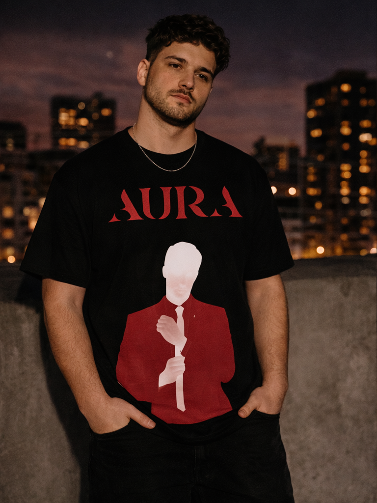 AURA Oversized Black T-Shirt - Image 2